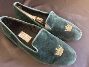 BERK Burlington Arcade London Green Velvet Loafer Slippers House Shoes Mens 11.5